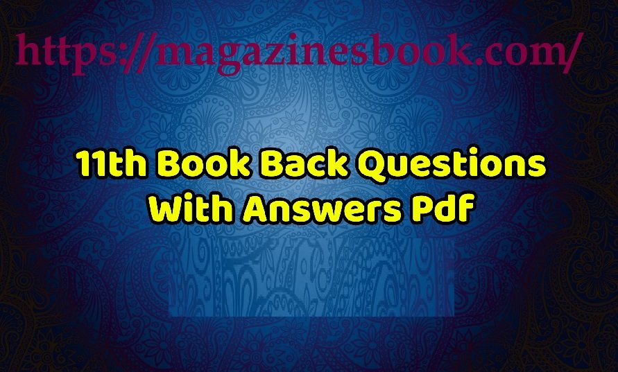 11th Zoology Book back answers